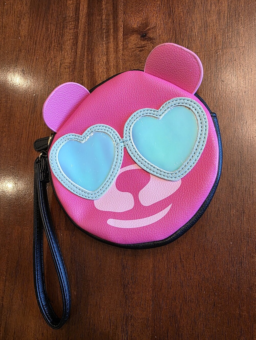 Luv Betsey by Betsey Johnson Pink Sunglasses Bear Coin Purse Wristlet 6x6x.5in